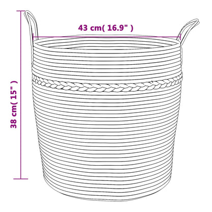Storage Basket Beige and White Ø43x38 cm Cotton