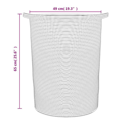 Storage Basket Brown and White Ø49x65 cm Cotton