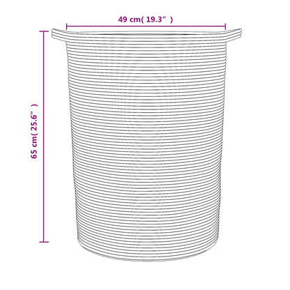 Storage Basket Grey and White Ø49x65 cm Cotton