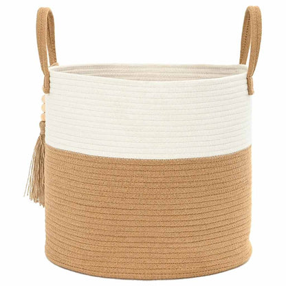 Storage Basket Brown and White Ø40x35 cm Cotton