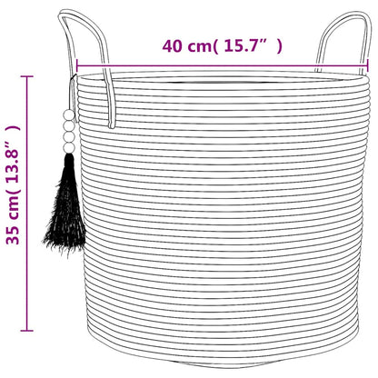 Storage Basket Brown and White Ø40x35 cm Cotton