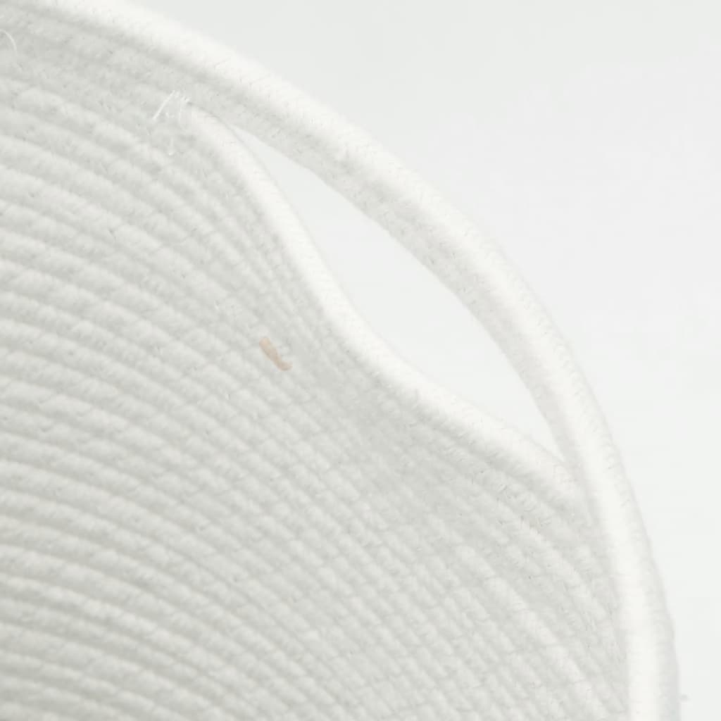 Storage Basket with Lid Brown and White Ø40x35 cm Cotton
