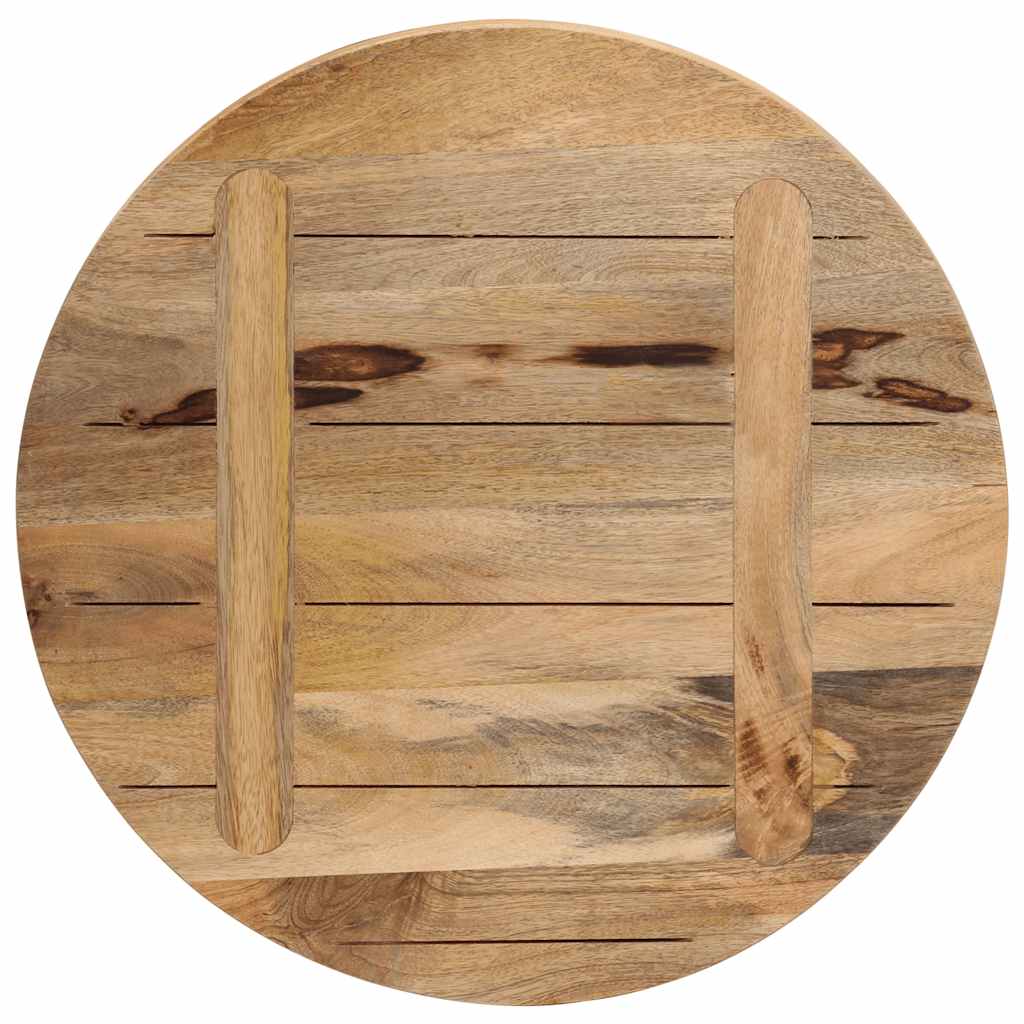 Table Top Ø 40x2.5 cm Round Solid Wood Rough Mango