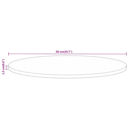 Table Top Ø 50x1.5 cm Round Solid Wood Rough Mango