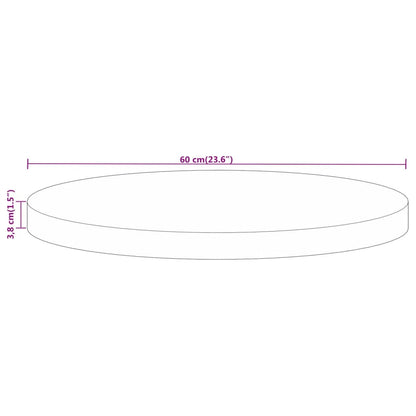 Table Top Ø 60x3.8 cm Round Solid Wood Rough Mango