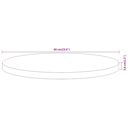 Table Top Ø60x3.8 cm Round Solid Wood Acacia