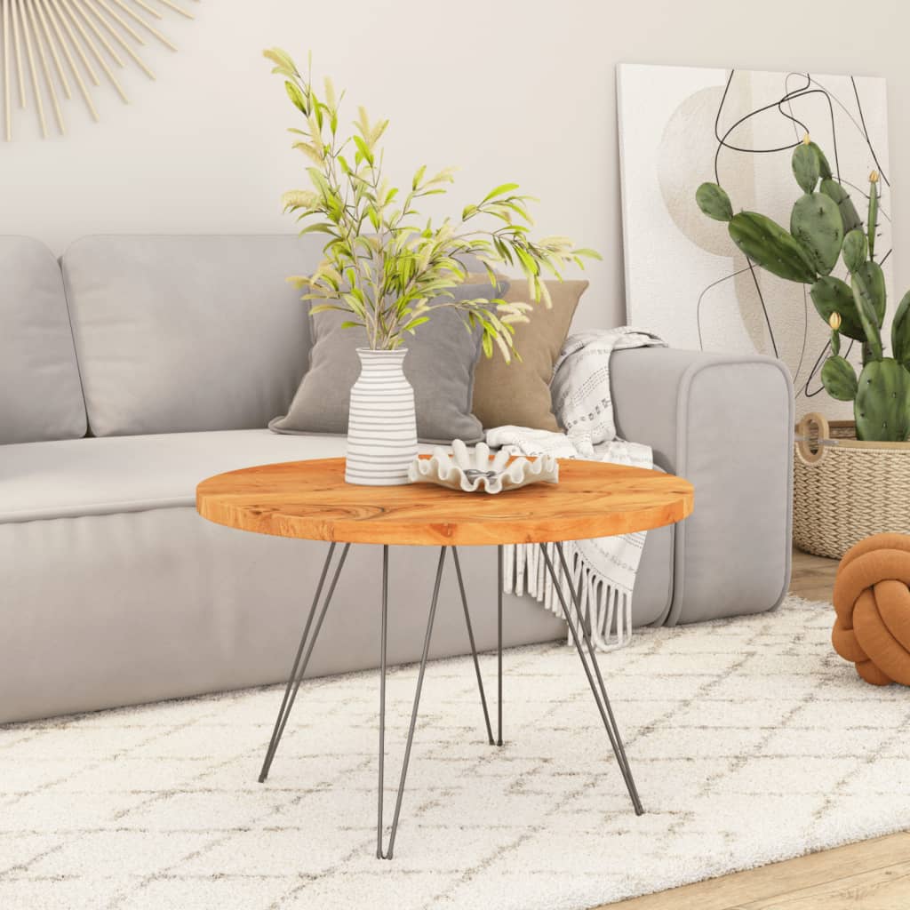 Table Top Ø70x3.8 cm Round Solid Wood Acacia