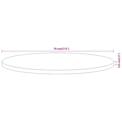 Table Top Ø70x3.8 cm Round Solid Wood Acacia