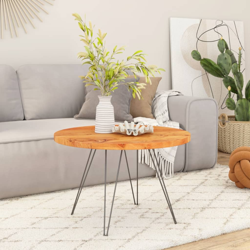 Table Top Ø90x2.5 cm Round Solid Wood Acacia