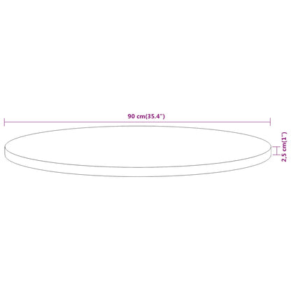 Table Top Ø90x2.5 cm Round Solid Wood Acacia