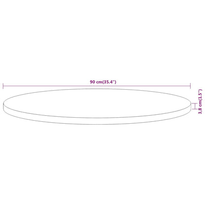 Table Top Ø90x3.8 cm Round Solid Wood Acacia