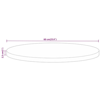 Table Top Ø 60x2.5 cm Round Solid Wood Mango