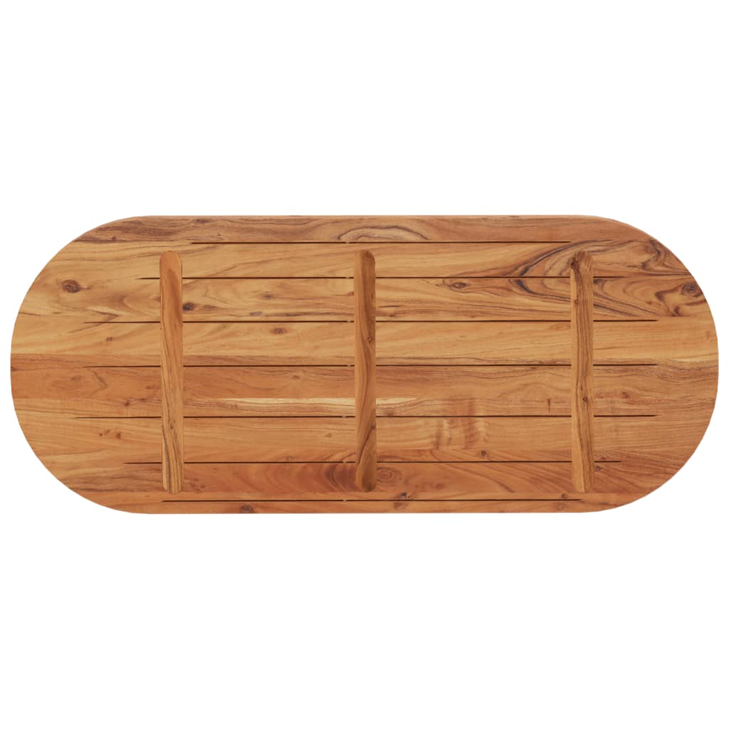 Table Top 140x60x2.5 cm Oval Solid Wood Acacia
