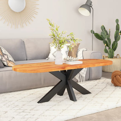 Table Top 100x40x3.8 cm Oval Solid Wood Acacia