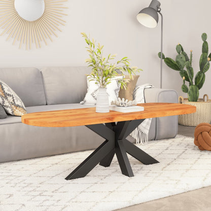 Table Top 110x40x3.8 cm Oval Solid Wood Acacia