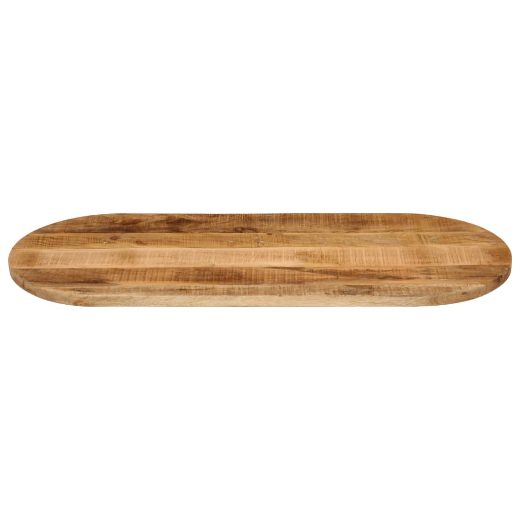 Table Top 100x40x2.5 cm Oval Solid Wood Rough Mango