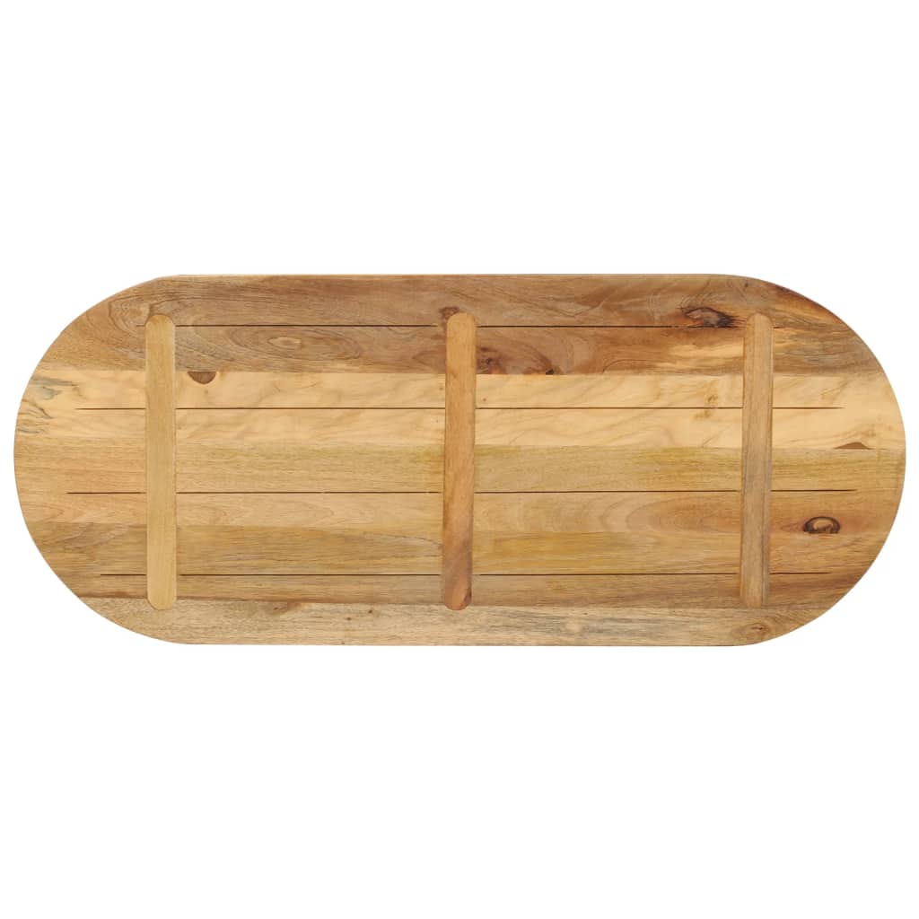 Table Top 110x40x2.5 cm Oval Solid Wood Rough Mango