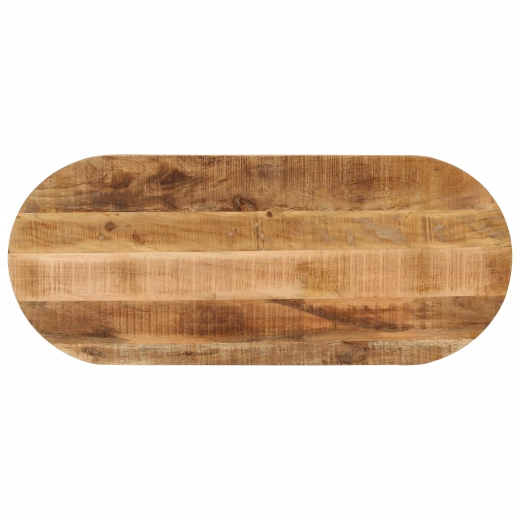 Table Top 120x50x2.5 cm Oval Solid Wood Rough Mango
