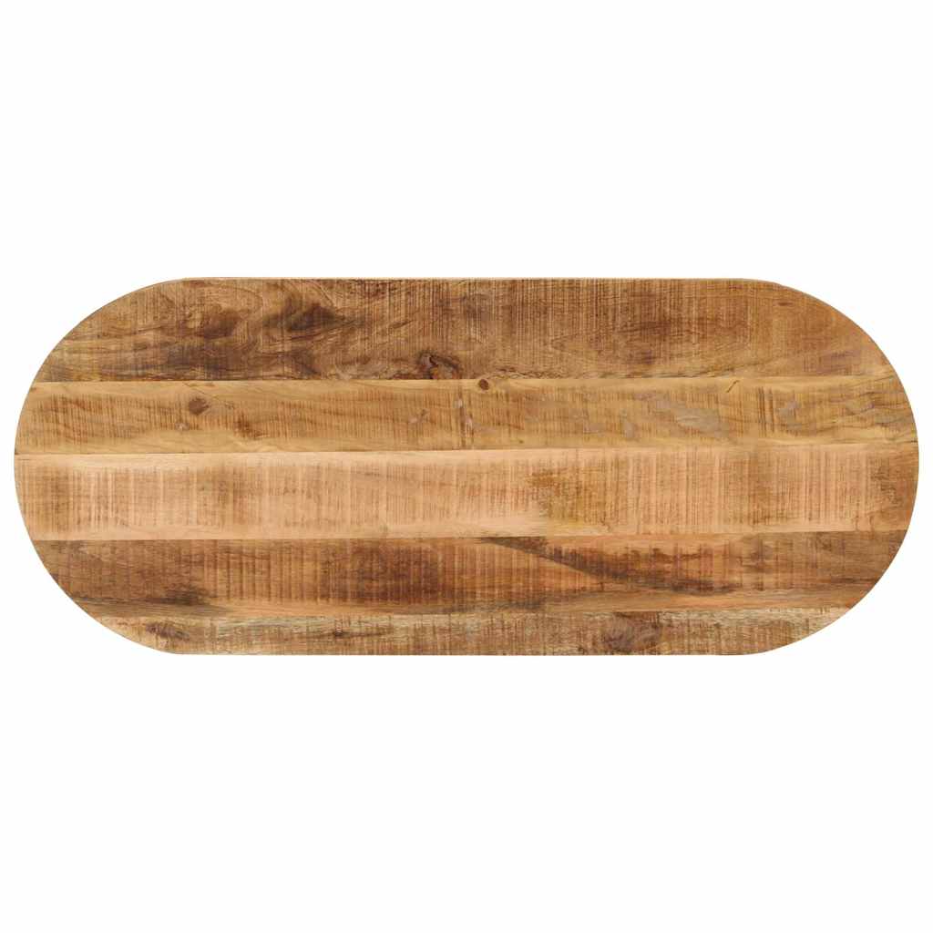 Table Top 140x60x2.5 cm Oval Solid Wood Rough Mango