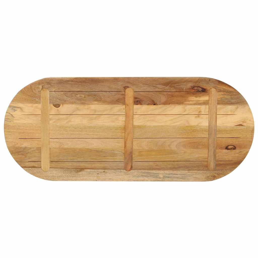 Table Top 140x60x2.5 cm Oval Solid Wood Rough Mango