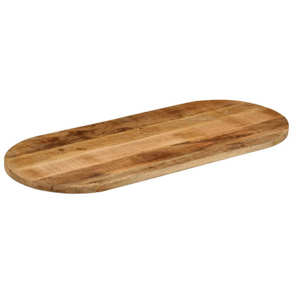 Table Top 110x40x3.8 cm Oval Solid Wood Rough Mango