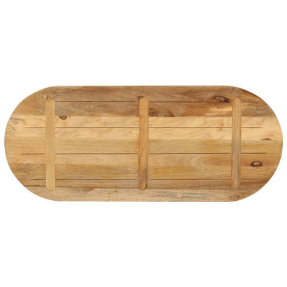 Table Top 110x50x3.8 cm Oval Solid Wood Rough Mango