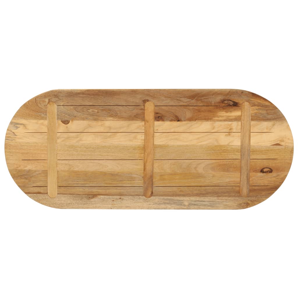 Table Top 140x50x3.8 cm Oval Solid Wood Rough Mango