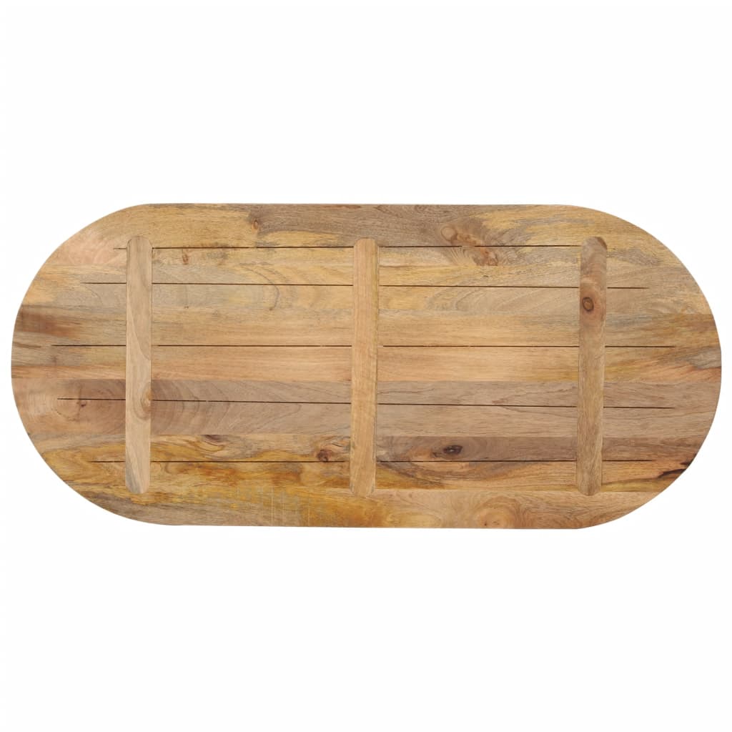 Table Top 90x40x2.5 cm Oval Solid Wood Mango