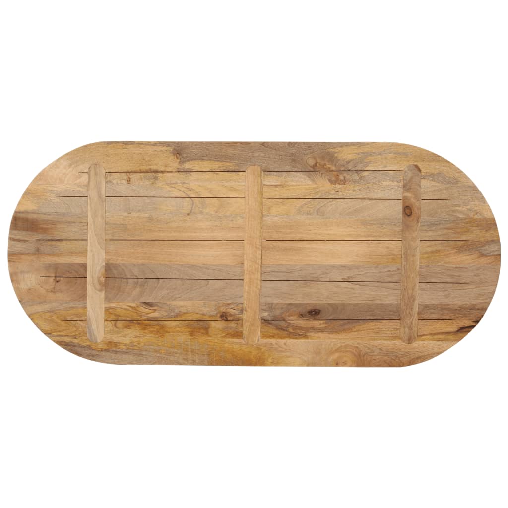 Table Top 100x40x2.5 cm Oval Solid Wood Mango