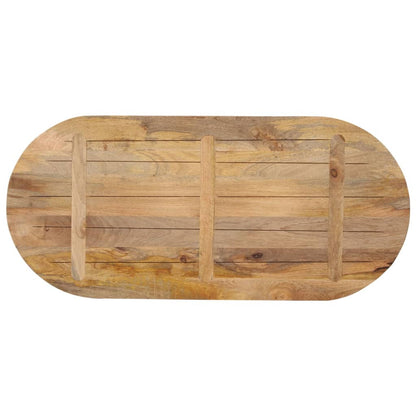 Table Top 100x40x3.8 cm Oval Solid Wood Mango