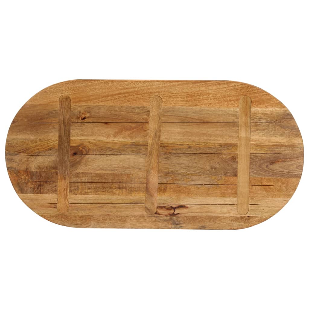 Table Top 100x40x3.8 cm Oval Solid Wood Mango