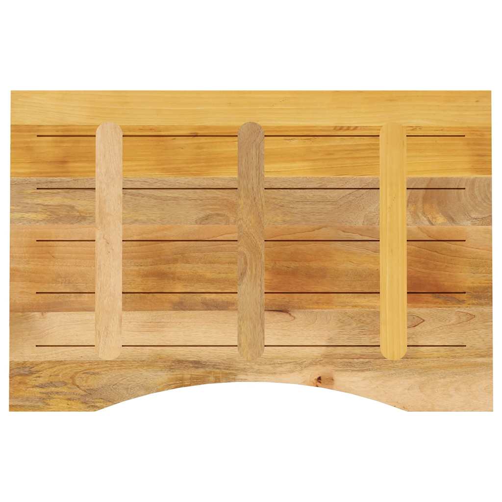 Desk Top with Curve 90x50x2.5 cm Solid Wood Rough Mango
