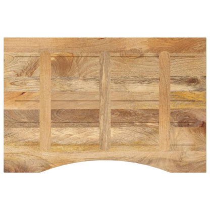 Desk Top with Curve 80x50x2.5 cm Solid Wood Rough Mango