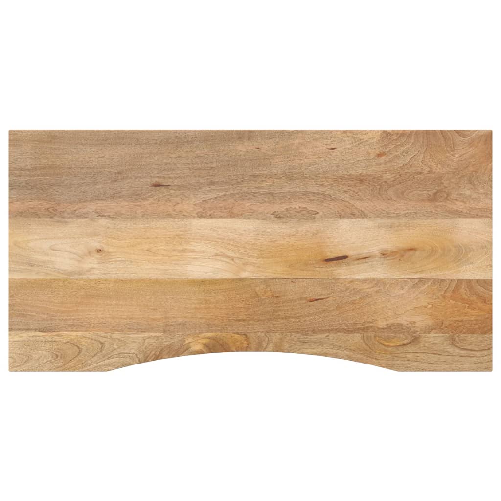 Desk Top with Curve 120x50x2.5 cm Solid Wood Rough Mango