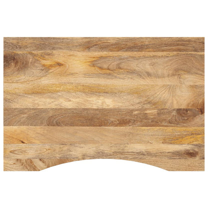 Desk Top with Curve 100x60x2.5 cm Solid Wood Rough Mango