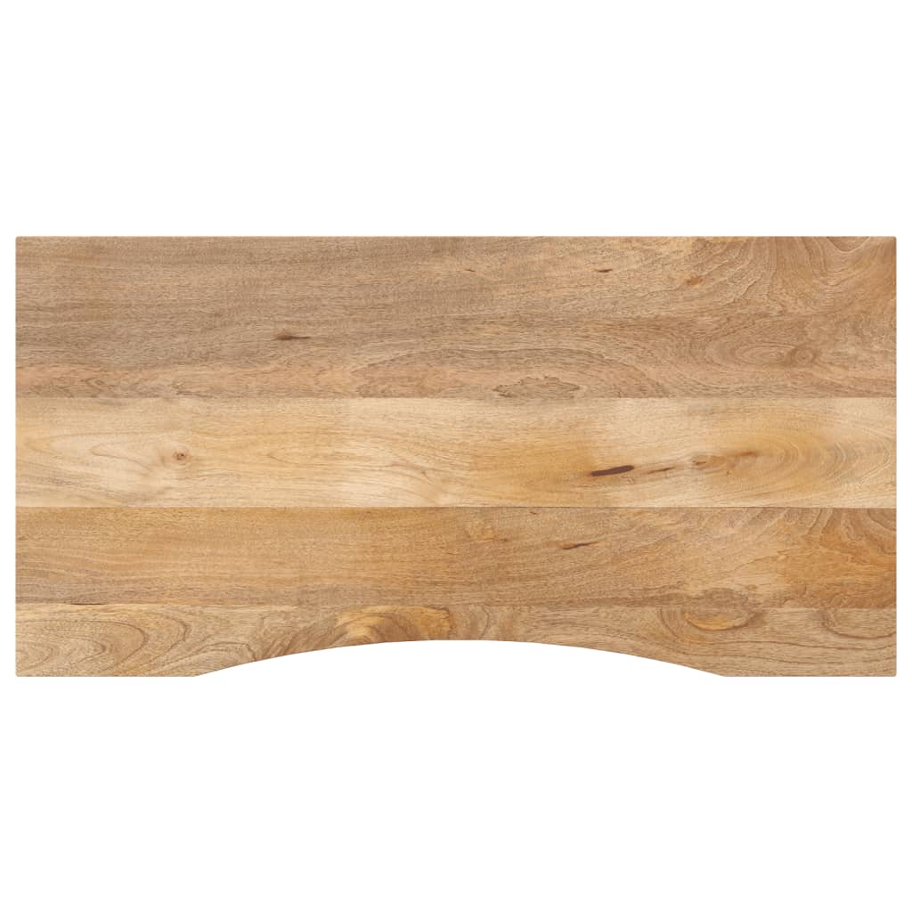 Desk Top with Curve 120x60x2.5 cm Solid Wood Rough Mango