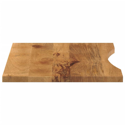 Desk Top with Curve 100x60x2.5 cm Solid Wood Rough Mango