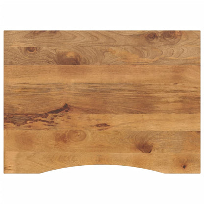 Desk Top with Curve 100x80x2.5 cm Solid Wood Rough Mango