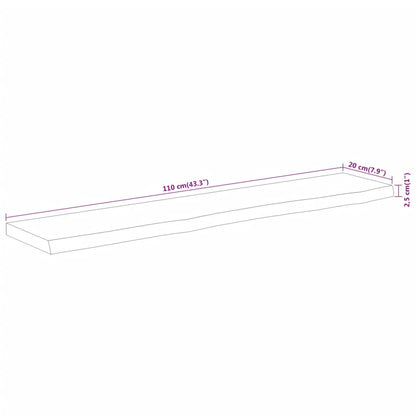 Wall Shelf 110x20x2.5 cm Rectangular Solid Wood Acacia Live Edge
