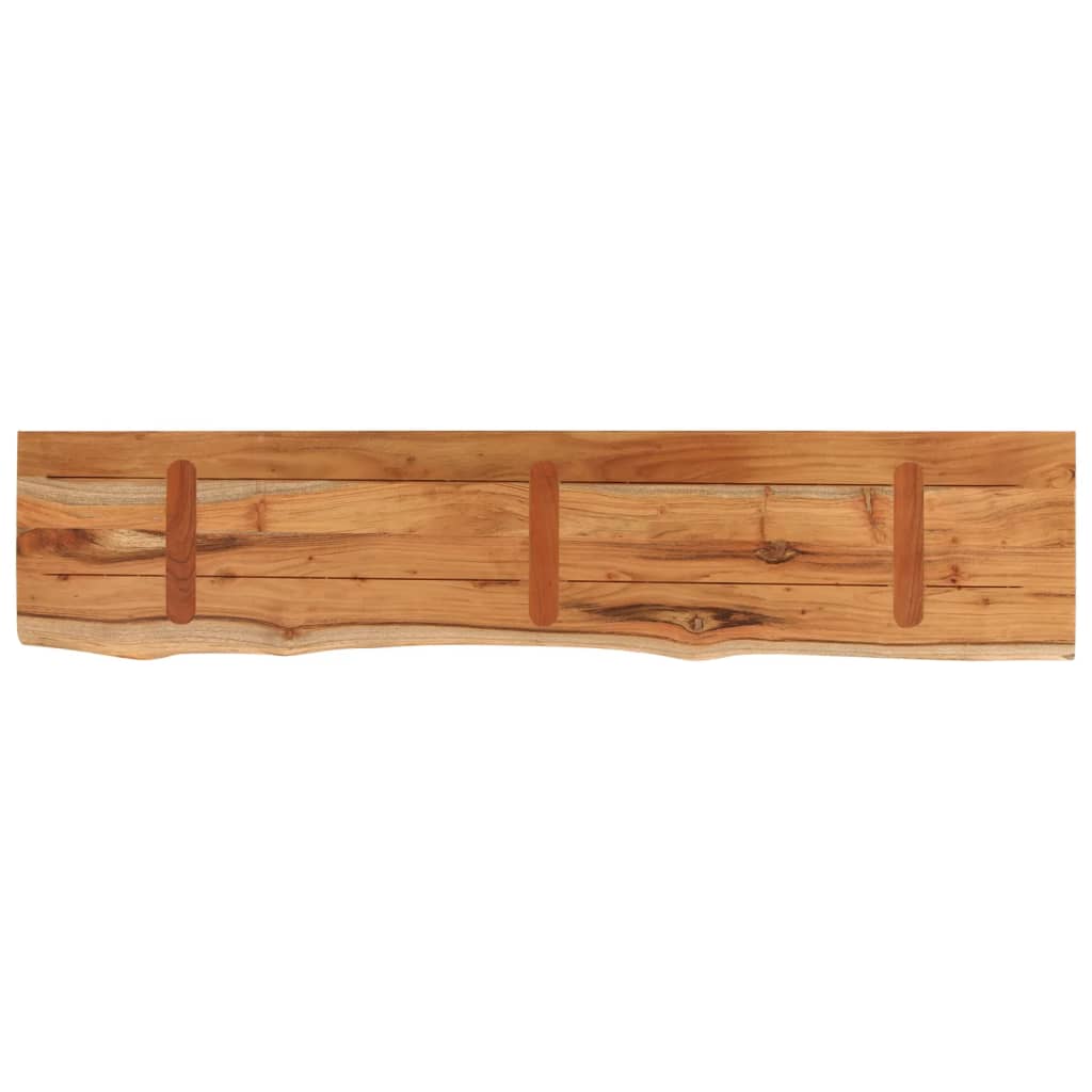 Wall Shelf 120x20x2.5 cm Rectangular Solid Wood Acacia Live Edge