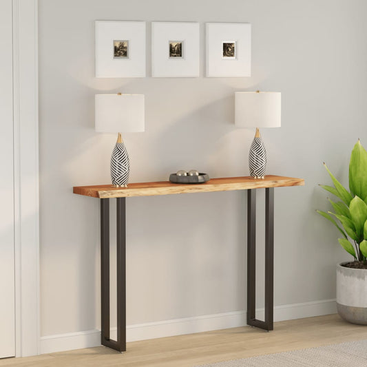Table Top 140x30x3,8 cm Rectangular Solid Wood Acacia Live Edge