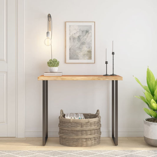 Table Top 100x40x3,8 cm Rectangular Solid Wood Acacia Live Edge