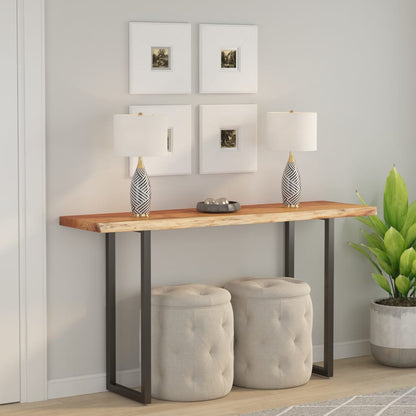Table Top 160x40x3.8 cm Rectangular Solid Wood Acacia Live Edge