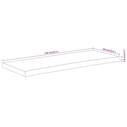 Bathroom Countertop 140x60x3,8 cm Rectangular Solid Wood Acacia