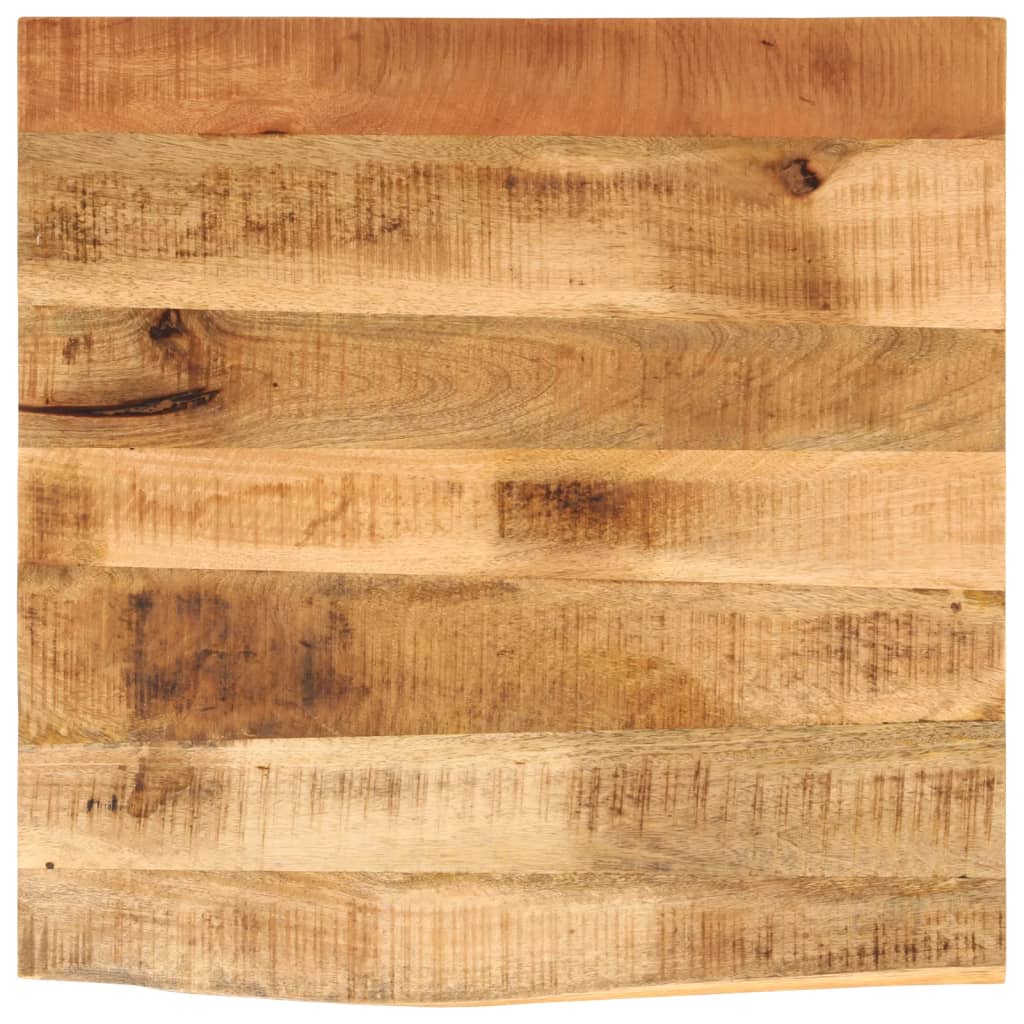 Table Top 40x40x2.5 cm Live Edge Solid Wood Rough Mango