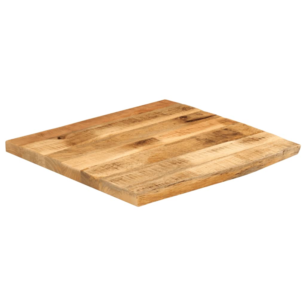 Table Top 40x40x2.5 cm Live Edge Solid Wood Rough Mango