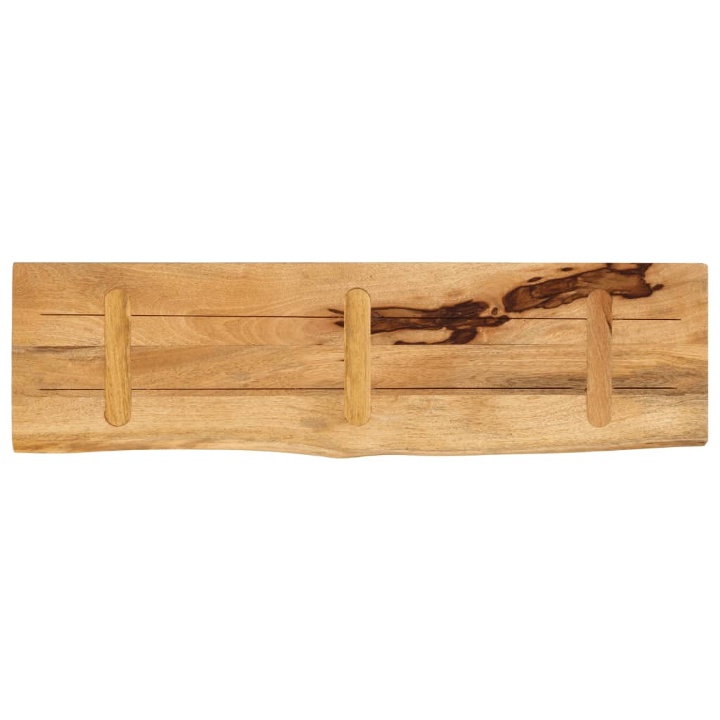 Table Top 110x20x3.8 cm Live Edge Solid Wood Rough Mango