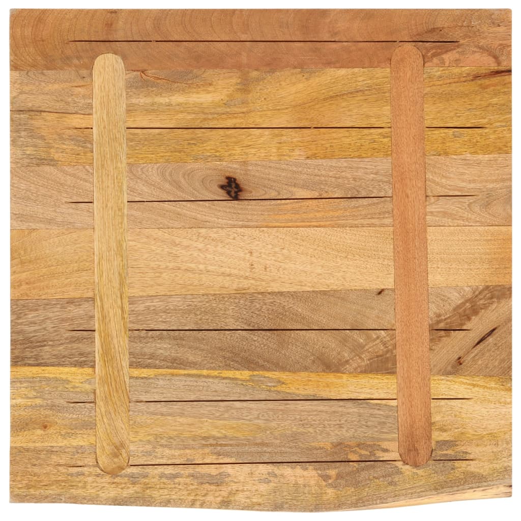 Table Top 40x40x3.8 cm Live Edge Solid Wood Rough Mango