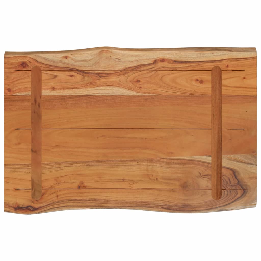 Table Top 60x40x2.5 cm Rectangular Solid Wood Acacia Live Edge