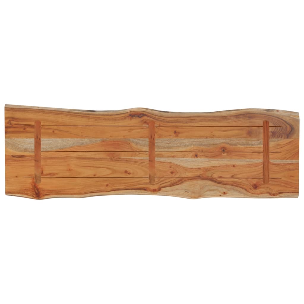 Table Top 120x40x2.5 cm Rectangular Solid Wood Acacia Live Edge